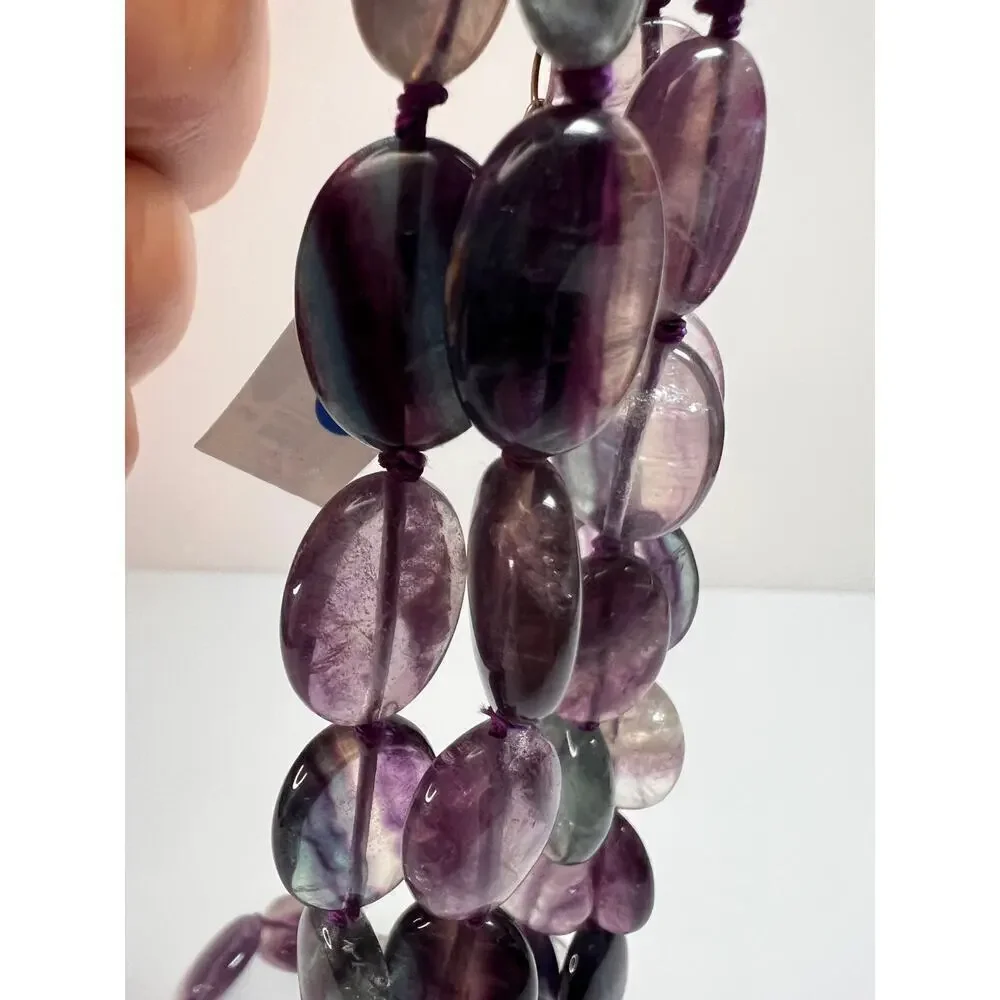 NEW Nate & Etan Fluorite knotted necklace with sterling silver clasp